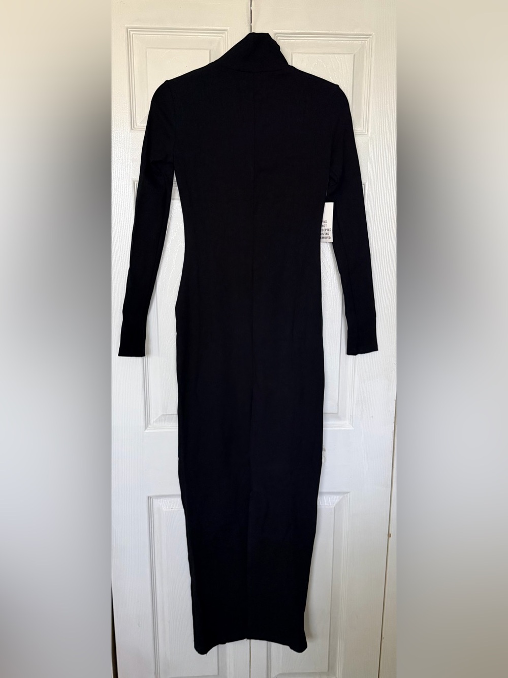 Bumpsuit Sculpting Rib Long Sleeve Maxi Dress Black M NWT
